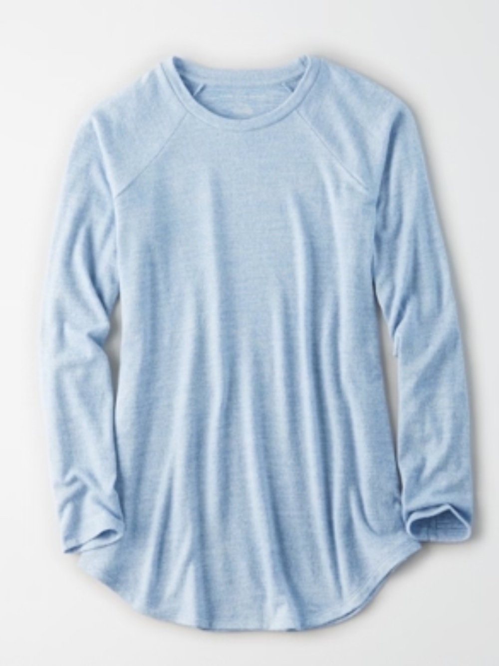 American Eagle ALL THE FEELS TEE light blue heather long sleeve tee shirt